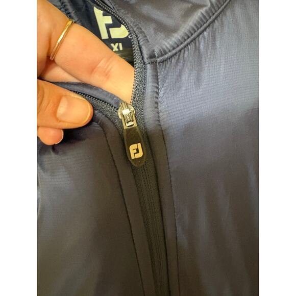 Footjoy Navy Sweater Fleece 1/4 Zip Pullover Kanagaroo Pocket Jacket #25161 -XL - Picture 6 of 8